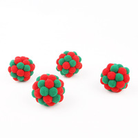 Nouvelle balle à mâcher pour chat interactive et douce sur le thème de Noël, colorée, avec clochette intégrée, en peluche