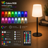 Lampe de table ambiante RGB CoolQing, 16 couleurs, rechargeable, 2200 mAh, 16 couleurs, IP65, personnalisable avec télécommande IR
