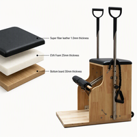 Chaise de Pilates en chêne massif de qualité supérieure, chaise Wunda avec ressorts réglables pour l'entraînement professionnel au Pilates