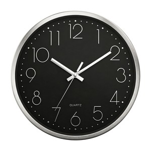 Premium Modern 12 Inch Black Metal Frame <b>3D</b> Raised Numeral Silent Sweep Quartz Analog Easy Read Battery-Powered <b>Wall</b> <b>Clock</b> - Product Image 1