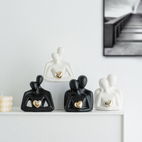 Ornements en céramique pour couple, simplicité créative, pour la décoration moderne de la maison, abstraits, pour un cadeau d'anniversaire, artisanat fait main