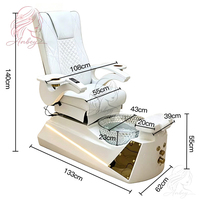 Fauteuil de pédicure spa Whirlpool avec bassin pour les pieds, massage, en cuir PU, avec siège mobile