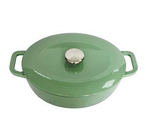 Nouvelle Arrivée Casserole Ovale en Fonte Émaillée, Marmite Hollandaise Antiadhésive, Matériau Métallique Durable, 5,4 L - Product Image 4