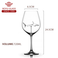 Verre à vin et à cocktail transparent de luxe en forme de requin, 720 ml (25 oz), en cristal sans plomb, pour usage en bar