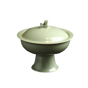 Plateau à fruits en céramique Beixitang sur pieds hauts avec couvercle, rond, luxueux, rétro, pour la maison, la salle de thé, les collations - Product Image 5
