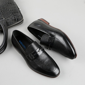 Chaussures habillées en cuir véritable sur mesure pour hommes, de haute qualité, à enfiler, à bout pointu, pour mariage et affaires, en cuir de vachette véritable, antidérapantes et respirantes - Product Image 2