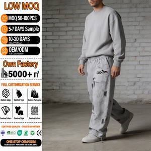 Pantalon de survêtement en molleton bouclette de haute qualité, coupe ample et décontractée, personnalisable avec logo, en tissu épais – Grande Vente - Product Image 1