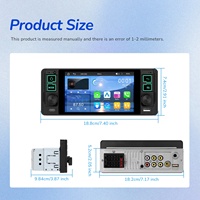 Autoradio Podofo 5,1 pouces avec écran Incell, autoradio simple DIN, CarPlay sans fil, Android Auto, lecteur MP5 de voiture 1 DIN, type C USB, OEM d'usine