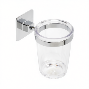 Soporte para cepillos de dientes cromado de 7,3 x 11,5 x 10,4 cm, accesorio de baño para montar en la pared - Product Image 3