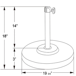 Base de table parapluie JH-Mech ODM, structure métallique renforcée, robuste, anti-basculement, sans assemblage requis - Product Image 2