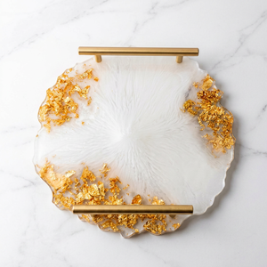 Handmade Resin <b>Epoxy</b> Modern Single Serving Tray Elegant <b>Coffee</b> Tea Breakfast Snacks Dining <b>Table</b> Kitchen Counter Home Decoration - Product Image 1