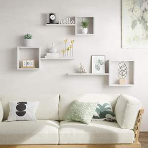 Étagères murales décoratives flottantes, étagères murales en bois en forme de cube entrecroisées - Product Image 6