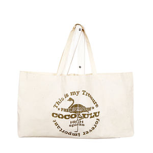 Bolso de lona de playa con logotipo de avestruz vocación de verano blanco, bolso de compras de algodón 18/28 de 100% pulgadas, bolso reutilizable de gran tamaño - Product Image 6