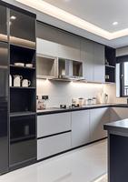 Armoires de cuisine modernes en bois massif modulaires sur mesure