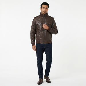 Chaqueta Varsity de Cuero Genuino de Alta Calidad para Hombre, Moda Otoñal, Transpirable, Diferentes Colores - Product Image 1