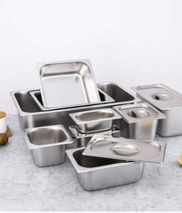 Bac rectangulaire avec couvercle, ensemble d'ustensiles <span class=keywords><strong>de</strong></span> service professionnel pour hôtels, buffets, cantines, salons <span class=keywords><strong>de</strong></span> thé et cuisines - Product Image 1