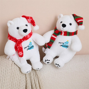 Juego de Decoración Navideña de Oso Polar Suave, Oso de Peluche con Gorro de Santa, Juguetes de Peluche, Decoración para el Hogar, Regalos para Niños y Adultos - Product Image 6