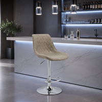 Tabouret de bar moderne à hauteur réglable avec cadre en métal rembourré pour bar à domicile, cuisine, extérieur, hôtel et salon