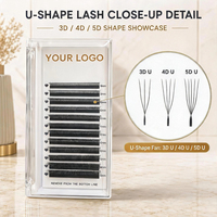 Extensions de cils Premium 5D en forme de U, naturelles, douces, sans cruauté, faciles à éventail, faites à la main, modèle C, 12 rangées, accessoires pour cils