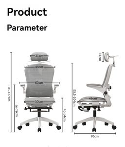 Nuova <span class=keywords><strong>Sedia</strong></span> da <span class=keywords><strong>Ufficio</strong></span> Regolabile e Confortevole, <span class=keywords><strong>Sedia</strong></span> da Scrivania Ergonomica in Rete con Poggiapiedi - Product Image 6