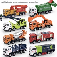Camions jouets à friction, ensemble de véhicules de construction, excavatrice et grue sans batterie, camions d'ingénierie à inertie, bac à sable OEM