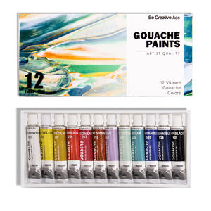 Peintures <span class=keywords><strong>Gouache</strong></span> OEM en Tubes à Application Lisse, Séchage Rapide, Lot de Peintures <span class=keywords><strong>Gouache</strong></span> en Gros pour Débutants - Product Image 2
