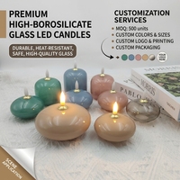 Bougie LED sans flamme en verre, lumières de Noël, fournisseur de marques privées, ampoule en forme de larme, lumière chaude, décoration de salon, cadeau, borosilicate