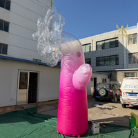 Fleur gonflable rose dégradé transparente en forme de soleil pour la décoration de festivals de musique