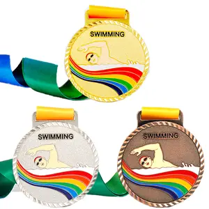 Custom Metal Running Swimming Medal Sport Champion Metal Medal