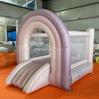 Château gonflable personnalisé bleu rose arc-en-ciel avec toboggan Château gonflable intérieur pour tout-petits Château gonflable arc-en-ciel pour garçons et filles