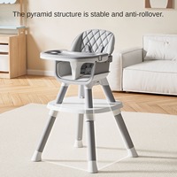 Chaise multifonction 6-en-1 pour tout-petit, siège de repas pour bébé, chaise d'apprentissage pour s'asseoir, chaise de croissance pour enfant avec espace pour blocs de construction