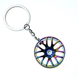 Pabrik kualitas tinggi paduan seng cincin kunci roda mobil kreatif Hub gantungan kunci liontin hadiah & Kerajinan cetak Logo