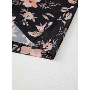 Blus Wanita Model Slim Fit Lengan Panjang Kerah Mock Neck Berbahan Mesh Motif Bunga untuk Grosir dan Label Pribadi Dear-Lover - Product Image 3