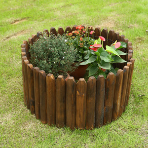Valla de jardín, seto pequeño, madera de pino, valla baja de madera para parque con plantas trepadoras, muro de contención, separador de macizos de flores - Product Image 1