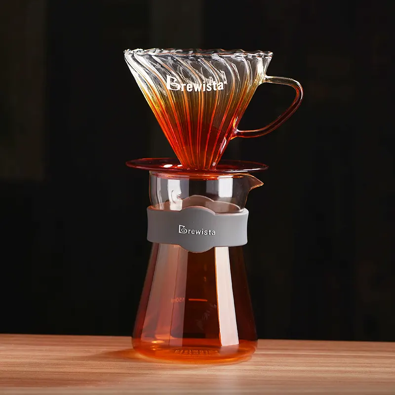 Caffè vaso di vetro resistente Al Calore Versare sopra il caffè Contenitore di Vetro A Mano Percolatori 1-2cups
