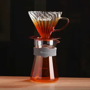 Cezve ısıya dayanıklı cam kahve makinesi cam konteyner el Percolators üzerinde dökün 1-2cups