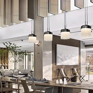 Designer-Inspired Frosted Black Glass Pendant Light Luxury Stylish for Living Room Study Bedroom-for Nordic & Chinese Style - Product Image 4