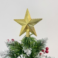 Prix de gros direct usine rouge jaune deux couleurs mélange arbre de Noël Top étoile décorations en matière plastique