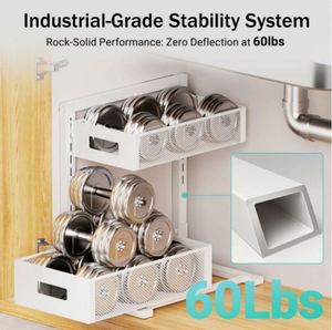 Organisateur de cuisine coulissant à 2 niveaux écologique pour évier, panier de rangement personnalisé imprimé, gain de place - Product Image 3