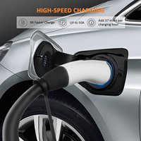 Estación de carga portátil para vehículo eléctrico, cable de 16 pies, nivel 2, 50A, 240 voltios, Nema 14-50, enchufe, potencia de salida de 11KW