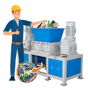 Tanque de tambor de plástico de doble eje doble/Jerrycan/Cubo de basura/Barril Cubo de basura Trituradora Máquina trituradora