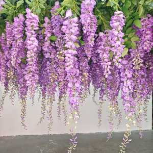 High Quality Simulation Long Branch Wisteria Plant Indoor Living Room Decor <b>Ornaments</b> Wedding Arch Ceiling Hanging Flowers Vines - Product Image 2