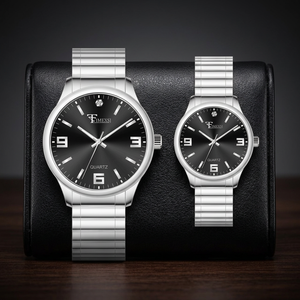 Reloj Eternal Promise para Parejas, Movimiento de Cuarzo Seiko, Analógico, Correa Expandible de Acero Inoxidable, Resistente al Agua 3BAR, Moda Premium - Product Image 3