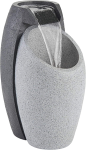 Grande fontaine cascade moderne en résine grise imperméable avec éclairage LED pour la décoration intérieure/extérieure du sol et du jardin - Product Image 6