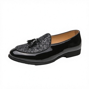 Mens Pointed Loafers <b>Sequin</b> Tassels Breathable Anti-Slippery Winter PU Leather Size 38-46 Wedding Party Evening Dress Shoes - Product Image 2