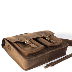 Porte-documents en cuir pour ordinateur portable 15 pouces, style classique, sac à bandoulière de bureau durable - Product Image 3
