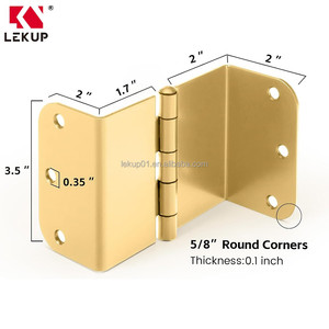 Charnières de <span class=keywords><strong>porte</strong></span> en acier inoxydable, charnières robustes de 3,5 pouces, charnières à mortaise complète dorées avec coin arrondi de 5/8'' - Product Image 2