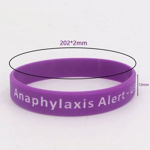 Pulsera de Silicona de Alerta a Reacciones Alérgicas, Prevención de <span class=keywords><strong>Enfermedades</strong></span>, Advertencia Médica Hospitalaria, Pulseras de Goma con Frases, Regalos Promocionales - Product Image 4
