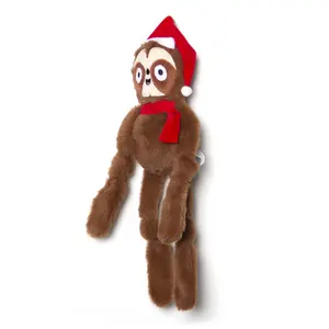 2024 di Natale peluche OTT bradipo carino W/cappello da Babbo Natale-marrone personalizzare coccole giocattoli di peluche all'ingrosso peluche giocattolo cane di peluche