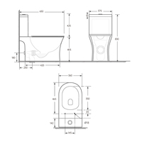 Inodoro de Cerámica Moderno Tornado, de Una Pieza, Montado en la Pared, con Doble Descarga, Anti-Salpicaduras y Resistente a las Heladas, para Uso en Baños de Villas